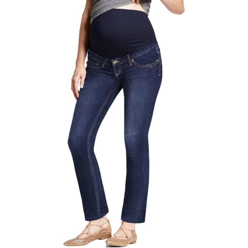 Maternity Bootcut Jeans Women's Stretch Denim Support Pockets Stylish